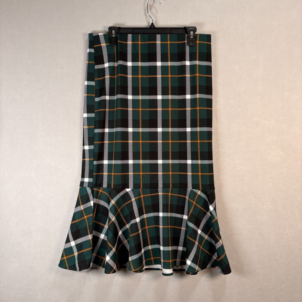 Messini Green Black Plaid Mermaid Skirt Size Large Corpcore